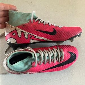 Nike Mercurial Pink and Mint Green Soccer Cleats